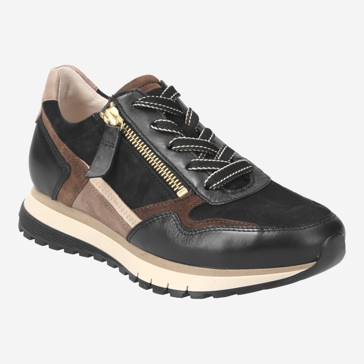 Gabor 36.378.67, Sneaker in Schwarz, kombiniert für Damen Sneaker