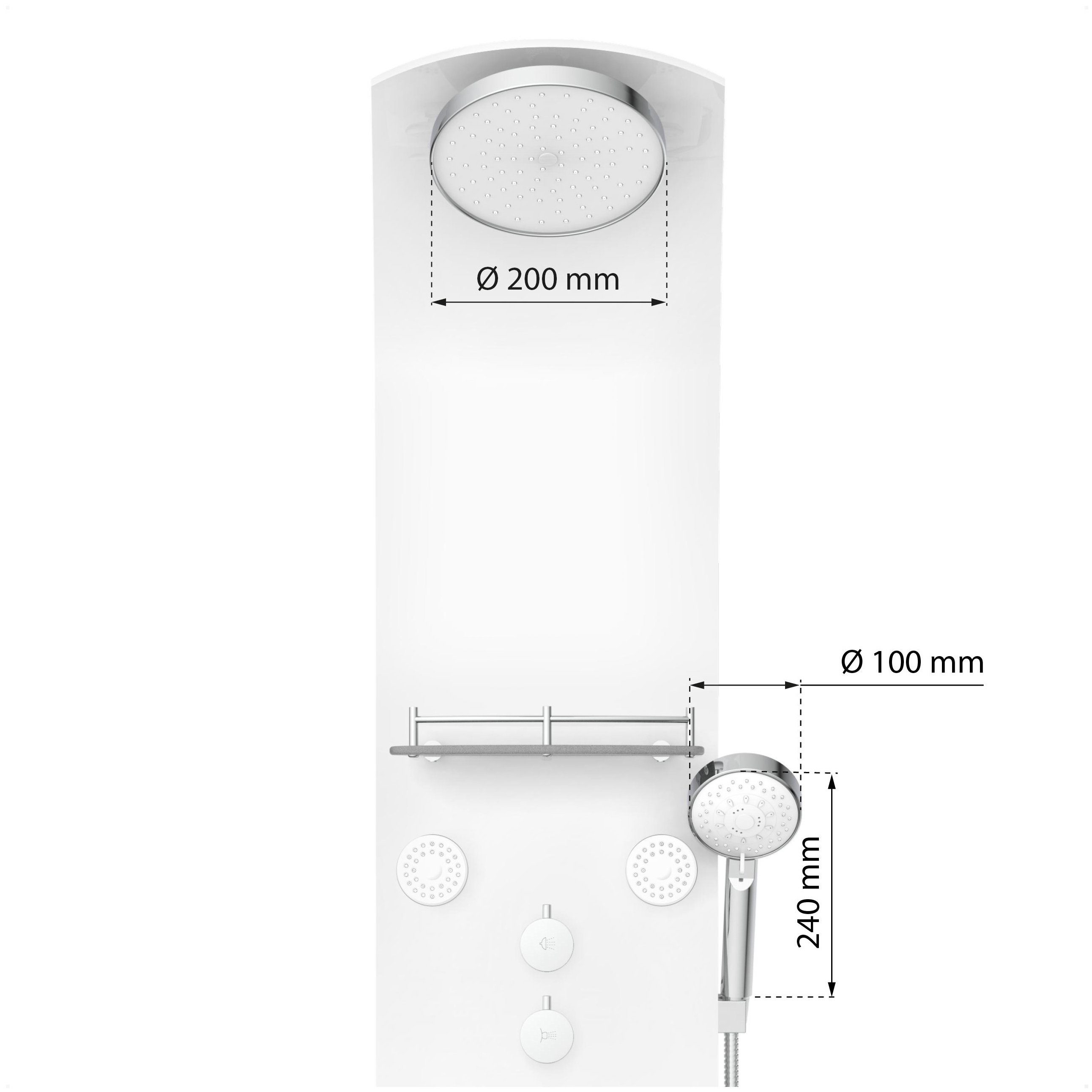 Eisl Duschsäule KARIBIK, Höhe 140 cm, 6 Massagedüsen, Wellness Duschsystem mit Armatur und Regendusche