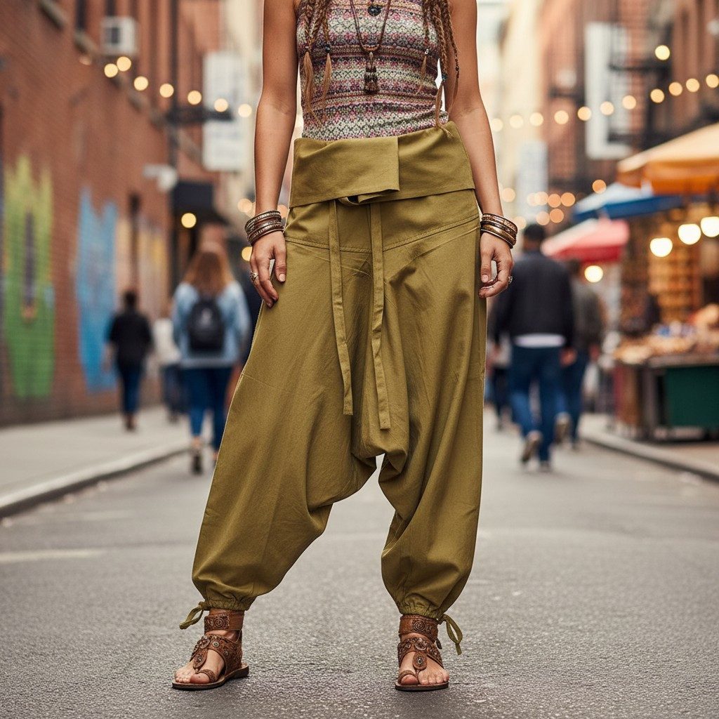 Guru-Shop Relaxhose Haremshose, Pluderhose, Fisherman Pant.. Hippie, Ethno Style, alternative Bekleidung