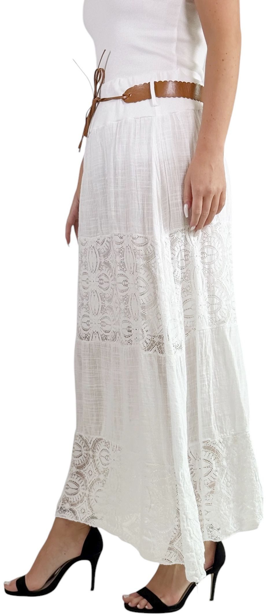 Mississhop A-Linien-Rock Baumwolle Rock Sommerrock locker Freizeit 100% M.3094