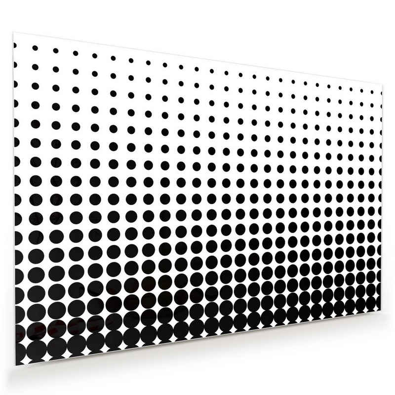 Primedeco Glasbild Wandbild Schwarz/Weisse Punkte mit Aufhängung, Muster
