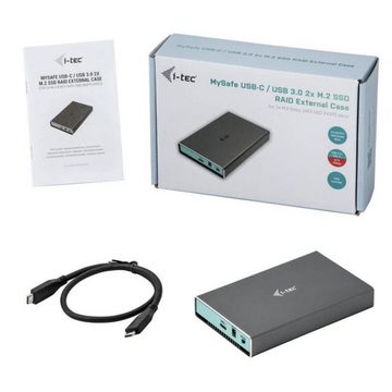 I-TEC Festplatten-Gehäuse MySafe USB 3.0 / USB-C 3.1 Gen. 2, externes Gehäuse für 2x SATA M.2 Festplatten