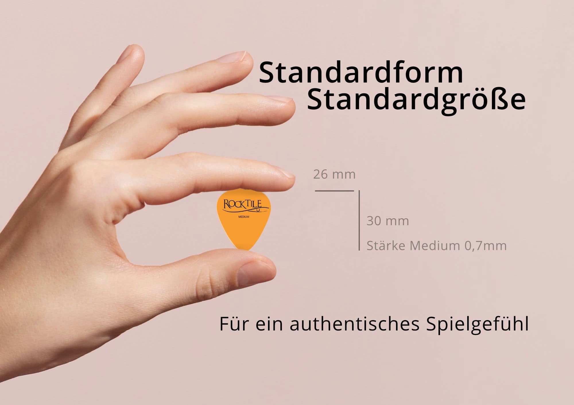 Rocktile Plektrum Plektren - Tortoise Design Guitar Pick, Stärke "Medium" (0,7 mm), 12 Stück im Set