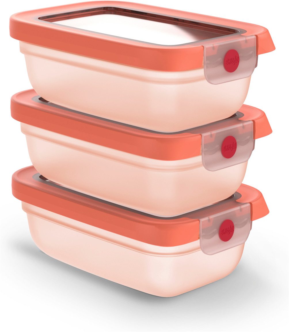 Emsa Frischhaltedose oneClick, Polyprophylen (PP), (Set, 3-tlg), verschlossen mit nur 1 x Klick, 100% dicht, made in Germany