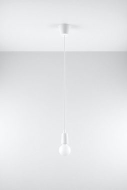 Licht-Erlebnisse Pendelleuchte NESSA, ohne Leuchtmittel, Hängelampe Weiß verstellbar 90cm Retro vielseitig Wohnzimmer Küche