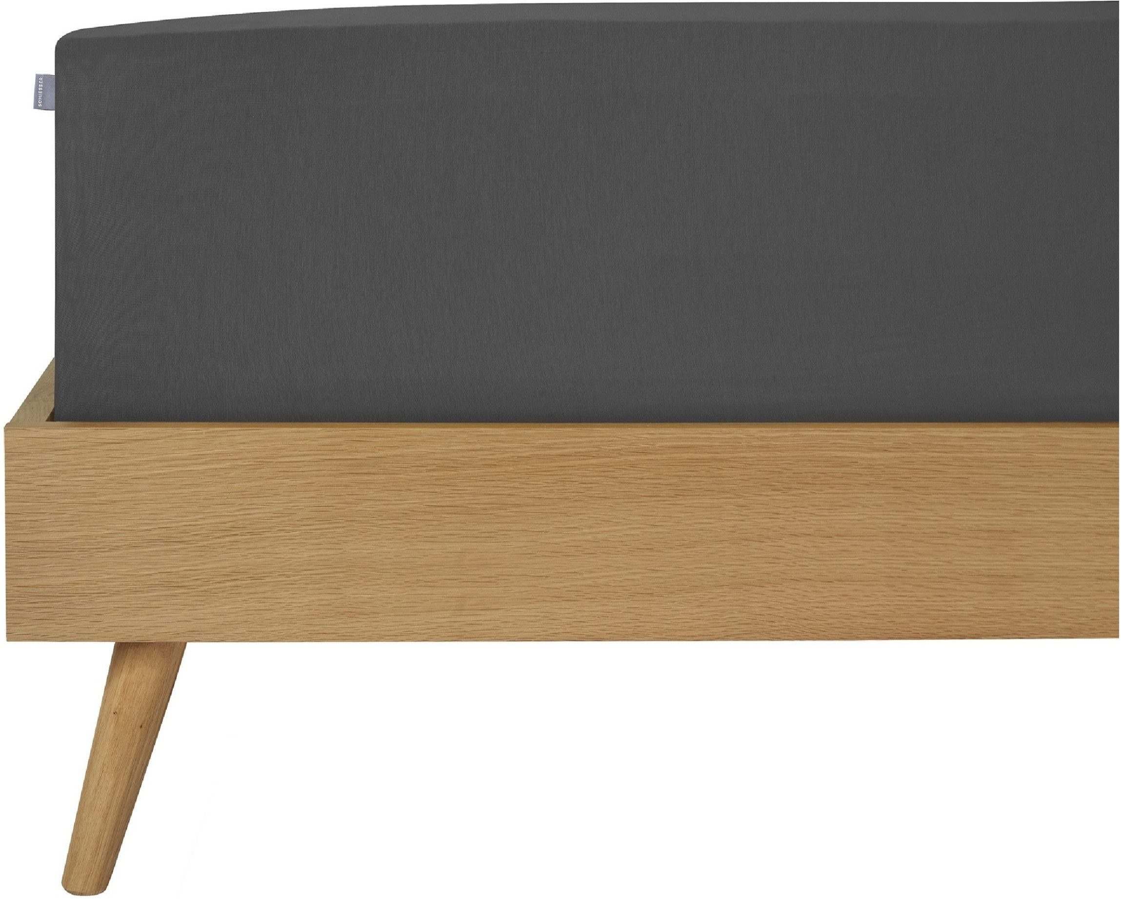 Schiesser Spannbettlaken Jessi aus 100% Baumwolle, Jersey, Gummizug: rundum, (1 Stück), für Matratzen bis zu 22 cm Höhe, OEKO-TEX® MADE IN GREEN