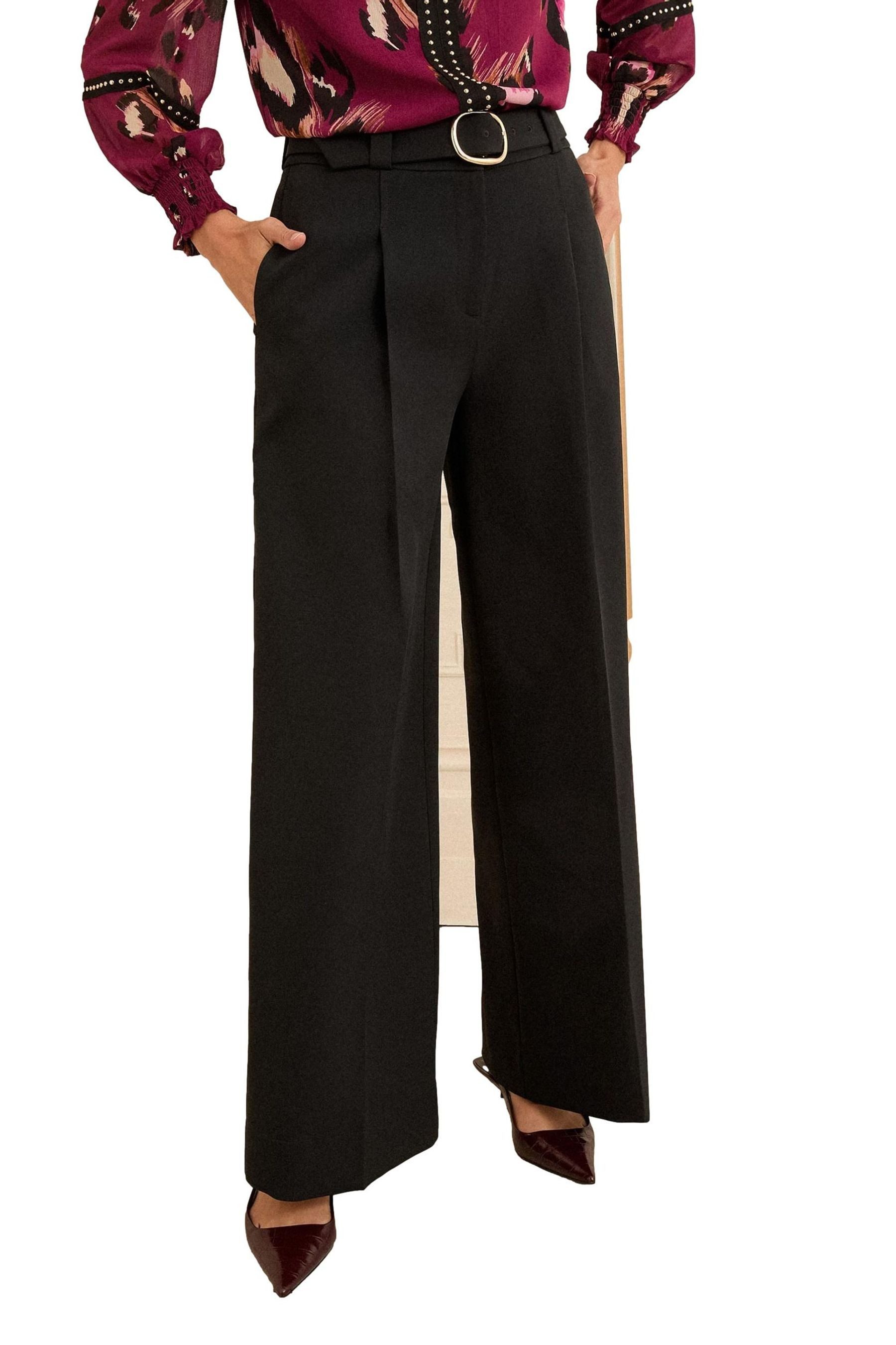 Palazzohose Love & Roses Hose mit weitem Bein und Schnalle