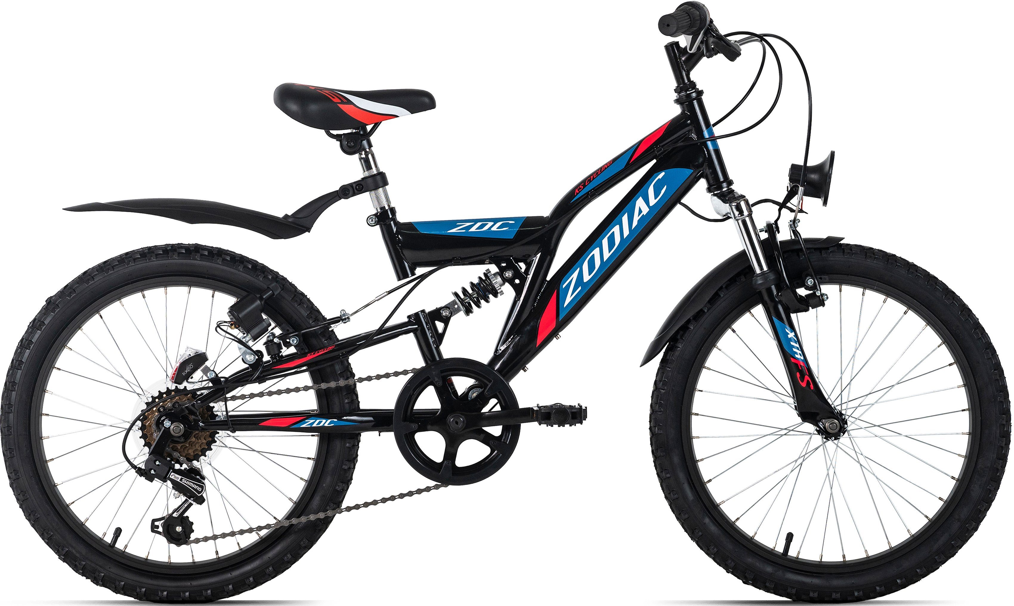 KS Cycling Jugendfahrrad Zodiac, 6 Gang Shimano Tourney Schaltwerk, Kettenschaltung