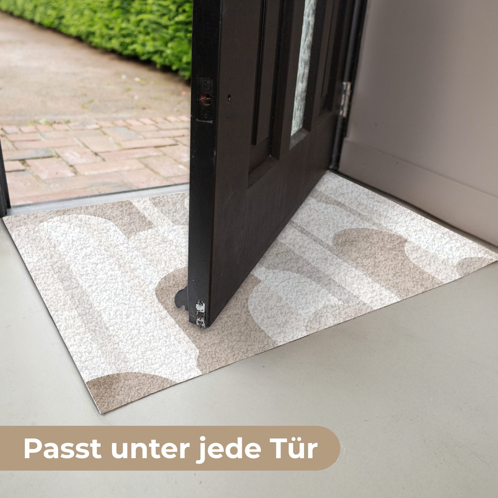 MuchoWow Fußmatte Abstrakte Bögen - Modern - Beige, Rechteckig, innen Schmutzfangmatte, Tür, Schmutzfänger Flur, Teppich, 60x40 cm