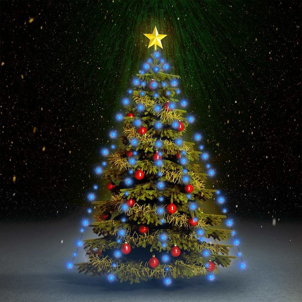 vidaXL Lichterschlauch Weihnachtsbaum-Lichternetz mit 150 LEDs Blau 150 cm