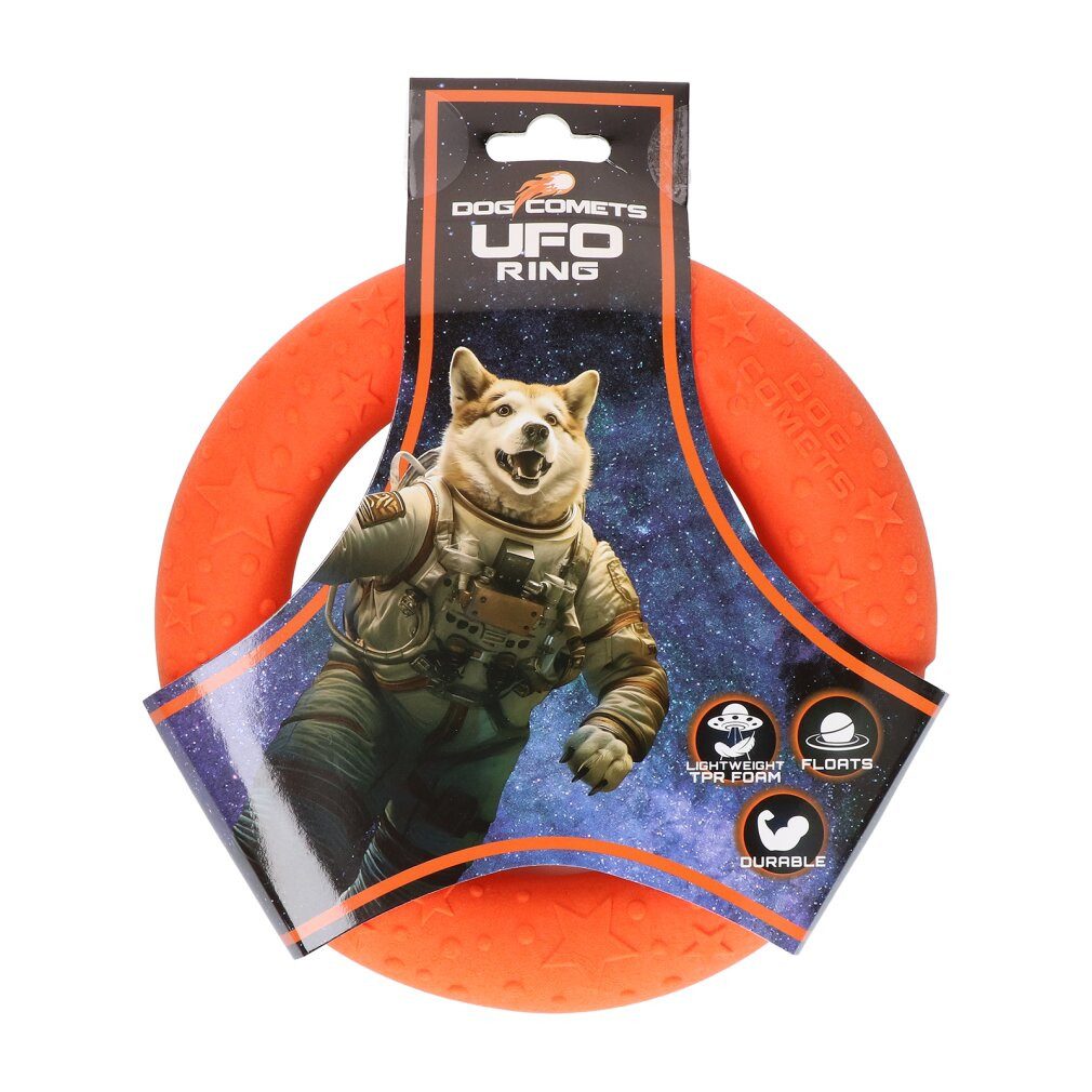 Dog Comets Tierquietschie UFO Ring Orange S