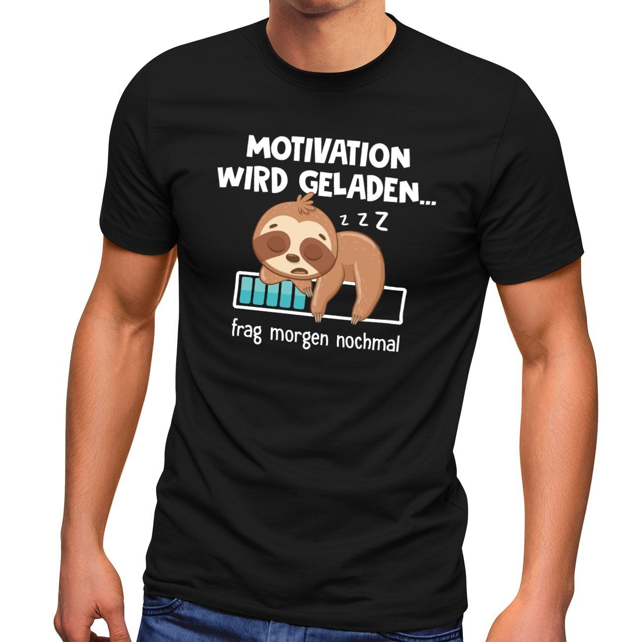 Print-Shirt Herren T-Shirt Spruch lustig Anti Motivation wird geladen Fauttier