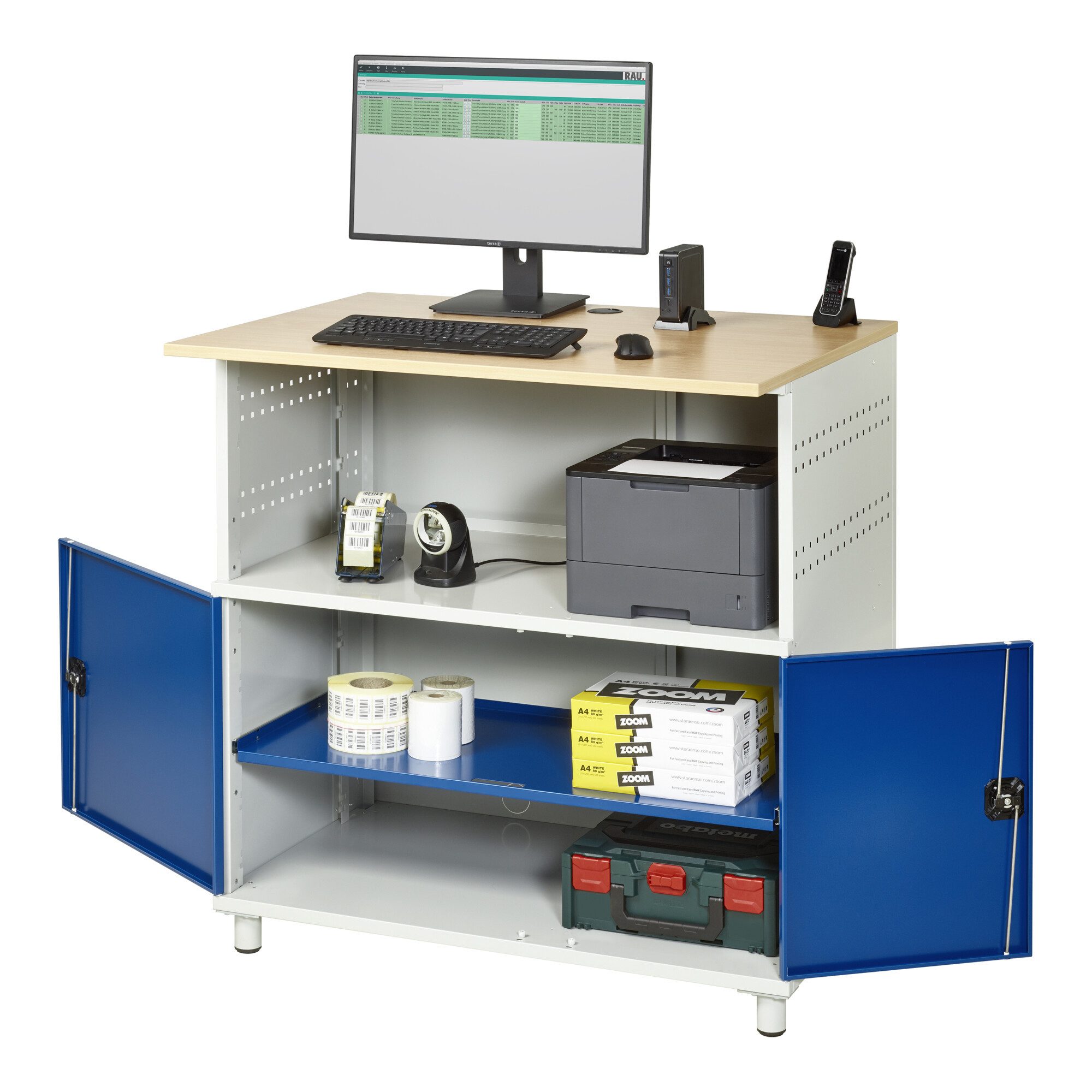 RAU Werkzeugschrank Rau Computer-Tisch 1022, B1100xT790xH1130mm