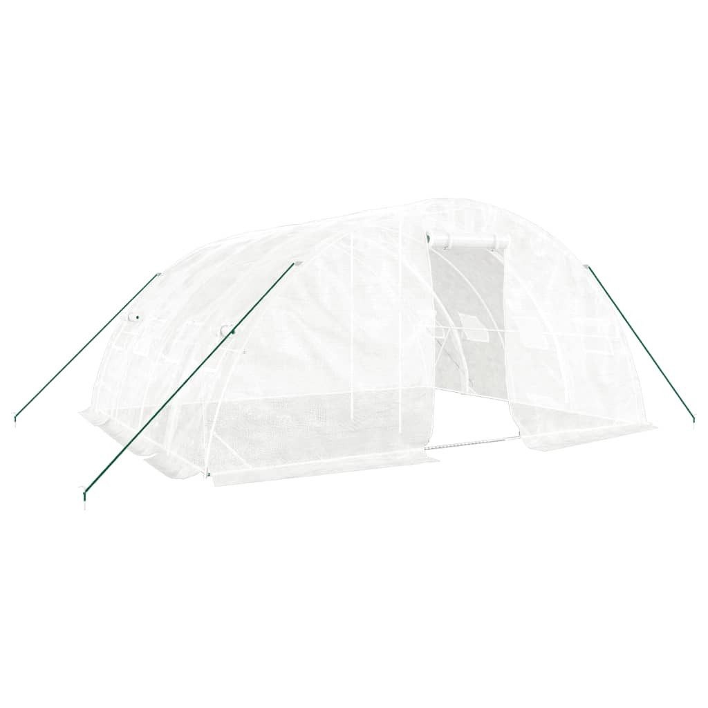 furnicato Gewächshaus mit Stahlrahmen Weiß 20 m² 5x4x2,3 m weiß | Rabatt: 24%