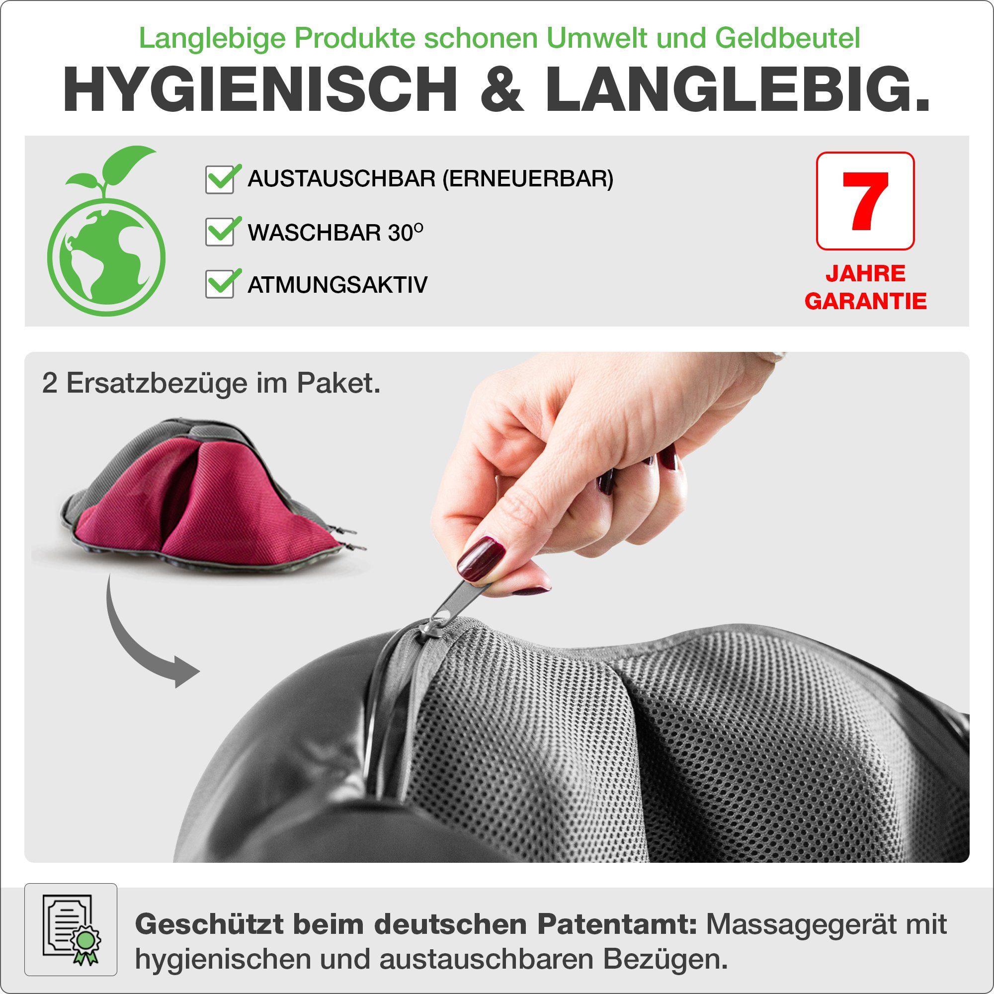 Donnerberg Nacken-Massagegerät NM-090, Das und 7 Jahre Samsung Garantie, mit Akku Original Wärme