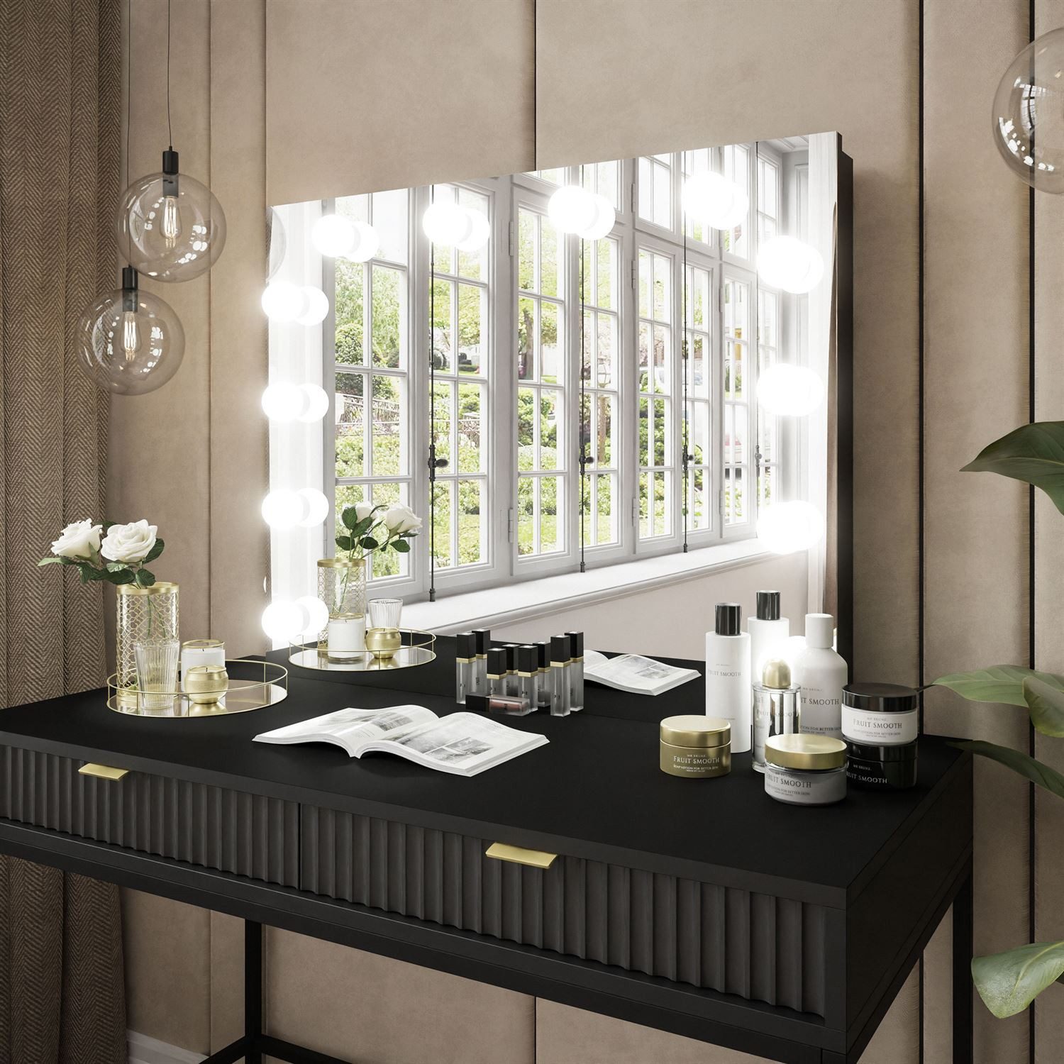 Lookway Schminkspiegel ESCADO ELITE in weiß und in schwarz mit LED Beleucht günstig online kaufen