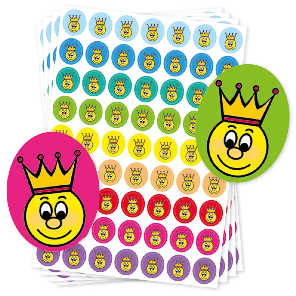 TimeTEX Sticker Belobigungs-Aufkleber "Gesicht mit Krone", 440 Stück, (440-tlg)