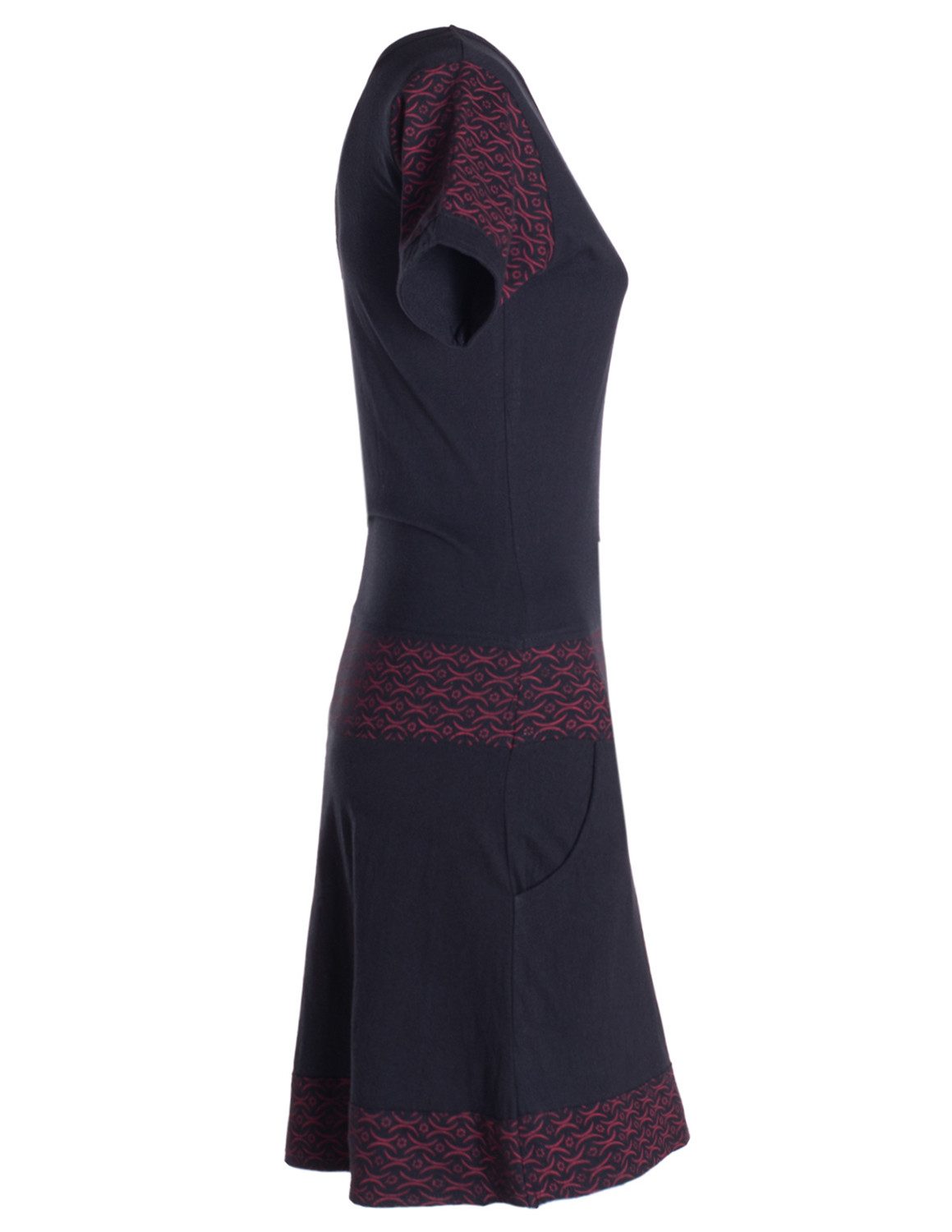 Vishes Minikleid Damen Longshirt Kleid kurzarm Mini-Kleid Sommer-Kleid T-Shirtkleid Boho, Goa, Guru Style