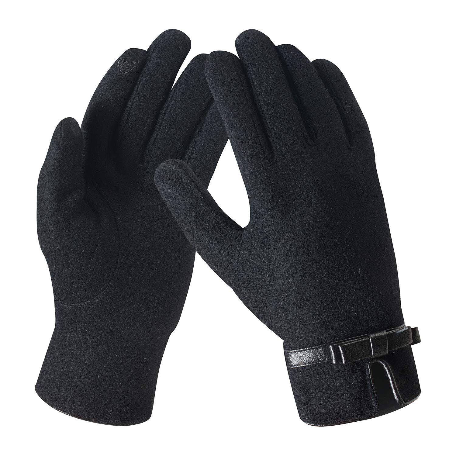 Jormftte Baumwollhandschuhe Warm Plüsch Touchscreen Handschuhe Gestrickte Handschuhe für Winter