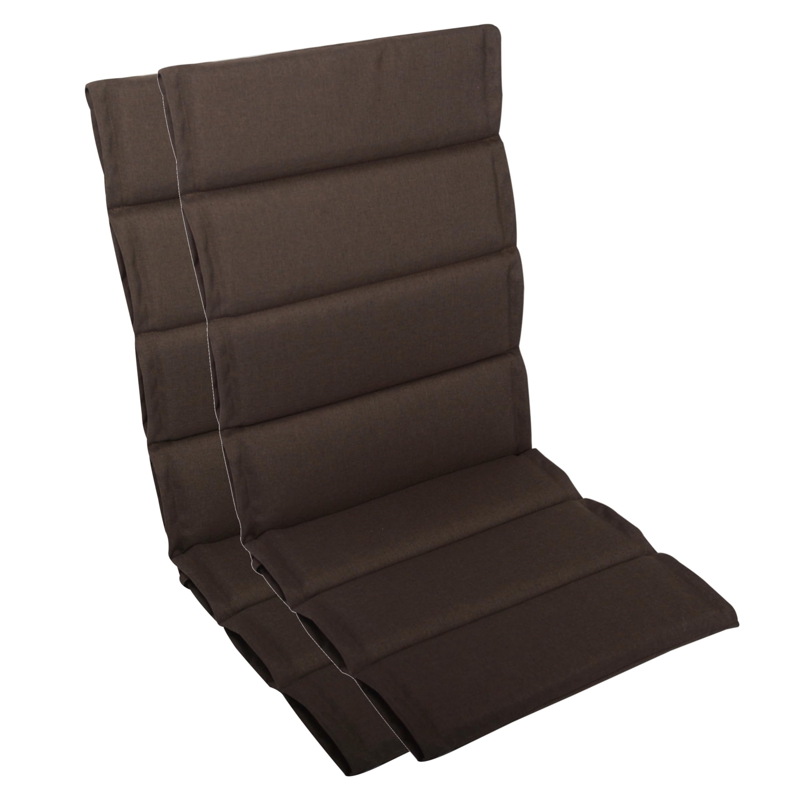 LILENO HOME Hochlehnerauflage bequeme Sitzauflage für Gartenmöbel, Stuhlkissen für Klappstühle, (2 St., 2er Set), 2er Set Polsterauflage in Braun, Sitzpolster waschbar