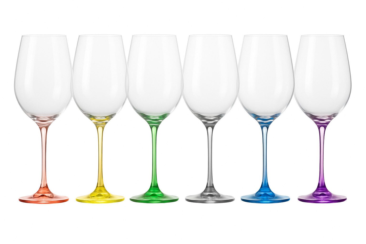 Crystalex Weißweinglas Rainbow 350 ml, Kristallglas, farbig, Kristallglas, 6 unterschiedliche Цвета(ов)