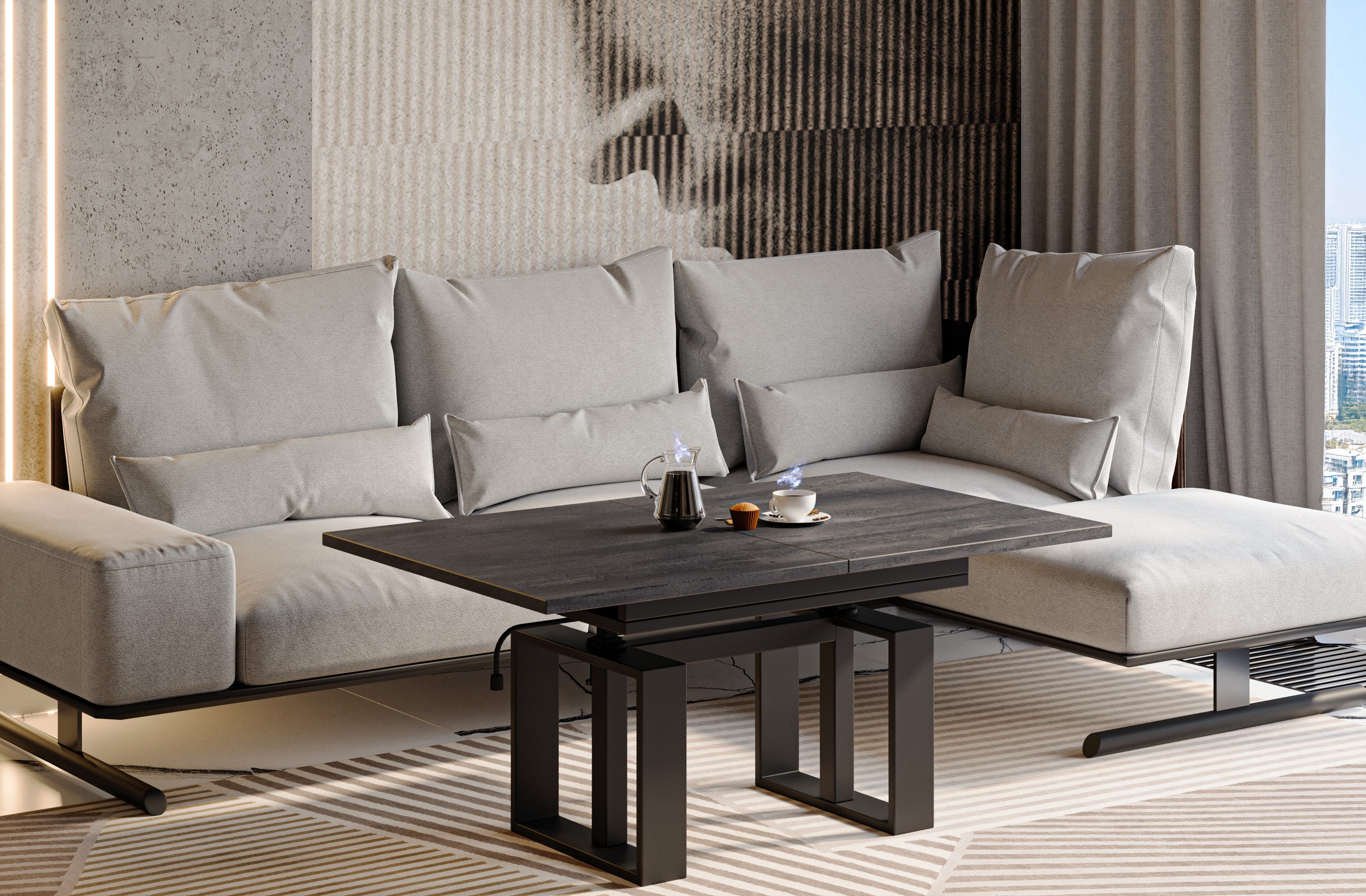 Endo-Moebel Couchtisch Empoli - ausziehbar 110-170cm günstig online kaufen