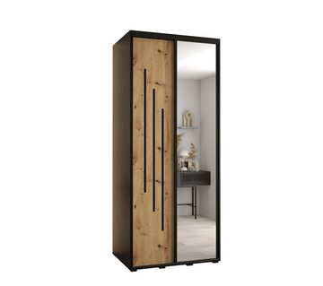 Beautysofa Kleiderschrank Moderne, elegante, stilvolle Garderobe mit Sprossen Contes 9 (Tür mit Spiegel) B:120/140/160/H:205/T:45/60cm