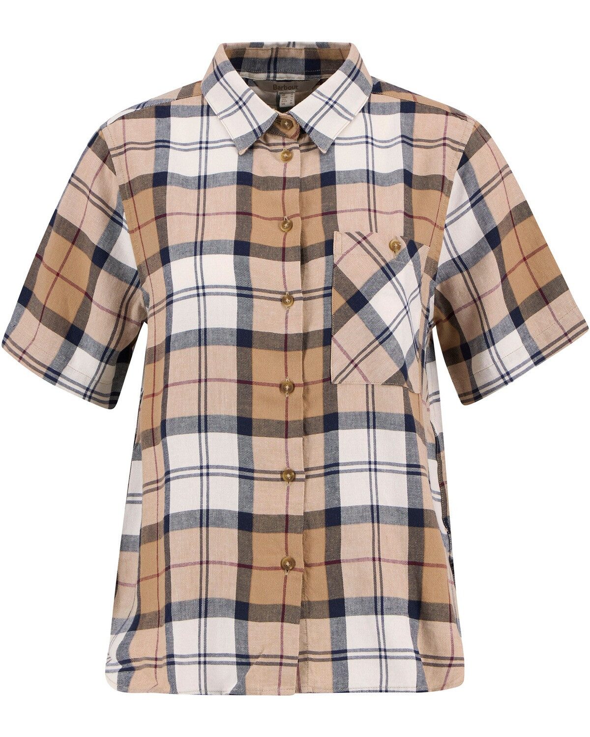 Barbour Kurzarmbluse Halbarm-Karobluse Fern