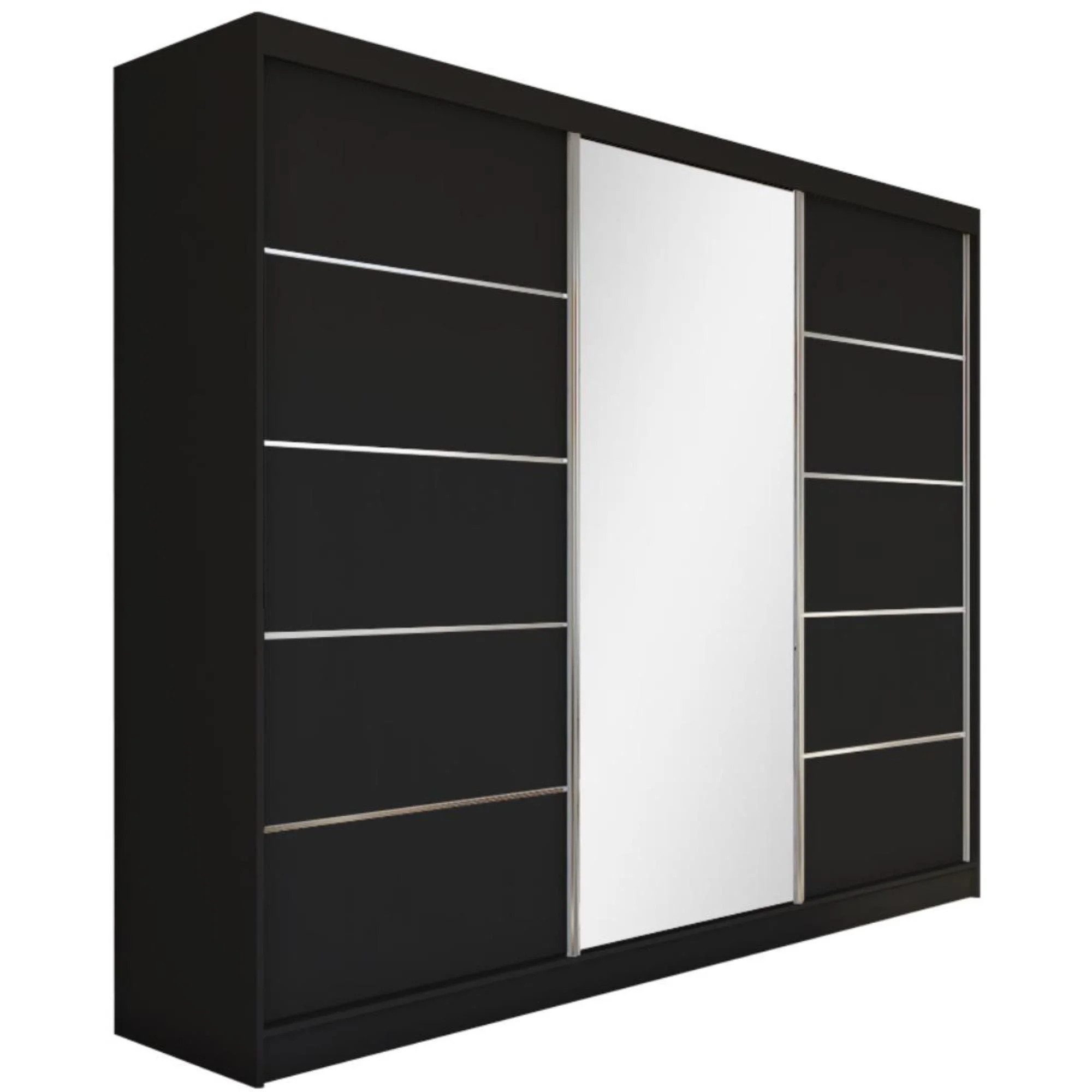 Beautysofa Schwebetürenschrank Marika (Garderobenschrank mit Spiegel für Schlafzimmer, Kleiderstange, Einlegeböden) 120 / 150 / 160 / 180 / 200 / 240 cm