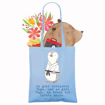 Mr. & Mrs. Panda Tragetasche Pinguin Karate - Sky Blue - Geschenk, Gewinn, Schenken, Karate Verein (1-tlg), Lange Tragegriffe