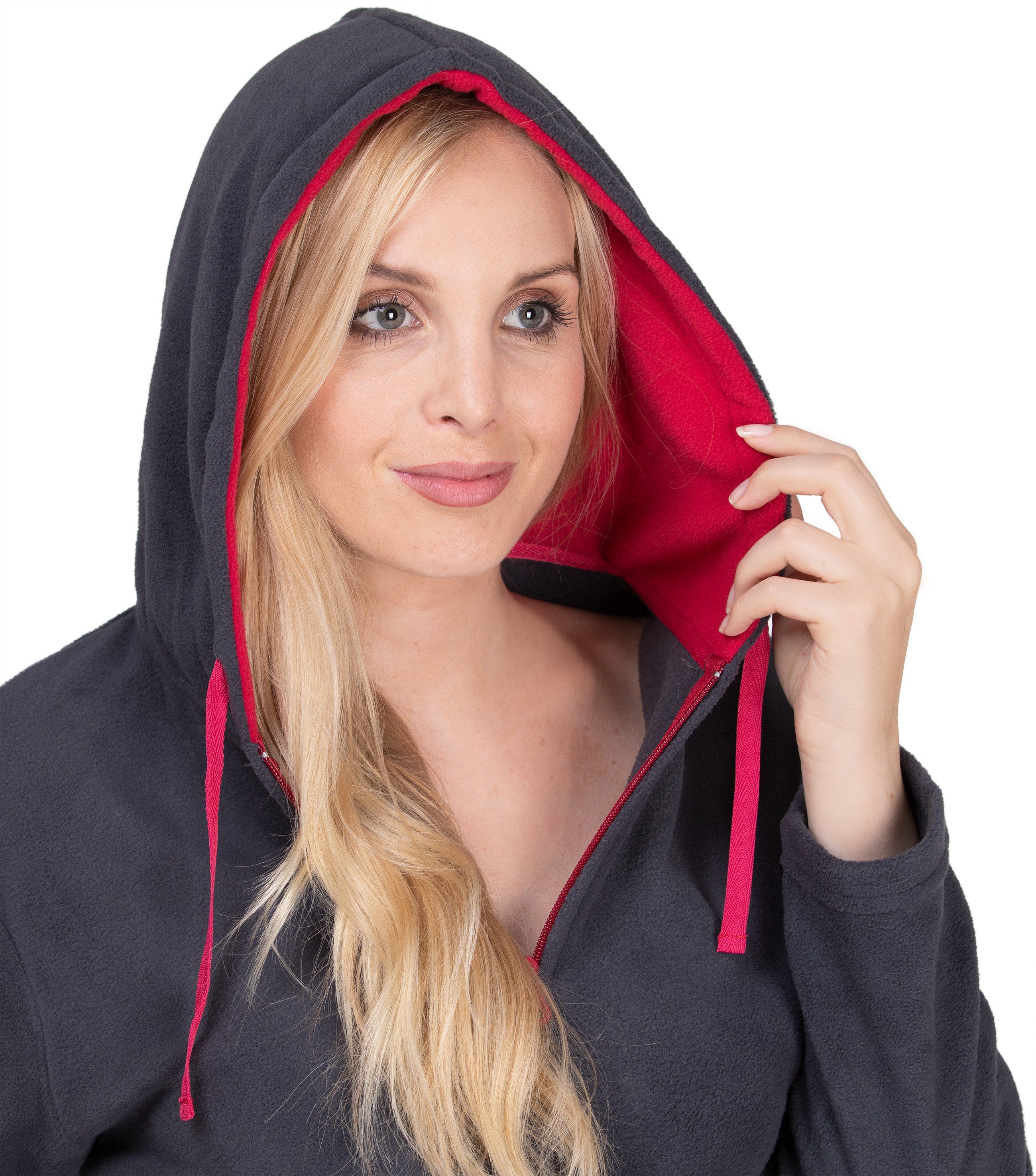 Hausanzug SLOUCHER Damen aus wärmenden Hausanzug Fleece anthrazit