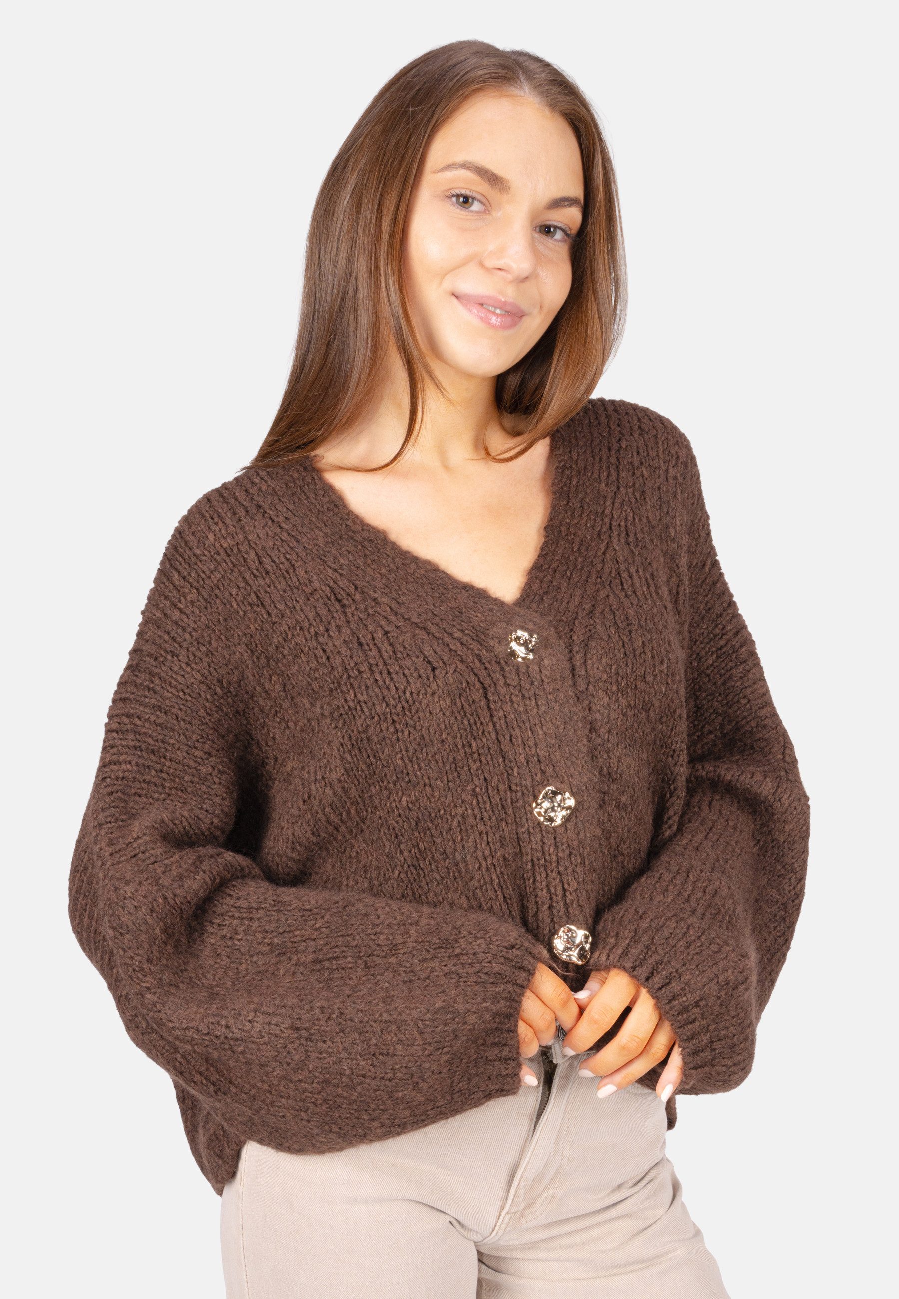 Seasons of April Cardigan JOJO (1-tlg) Damen Cardigan Strickjacke Oversize mit Knöpfen