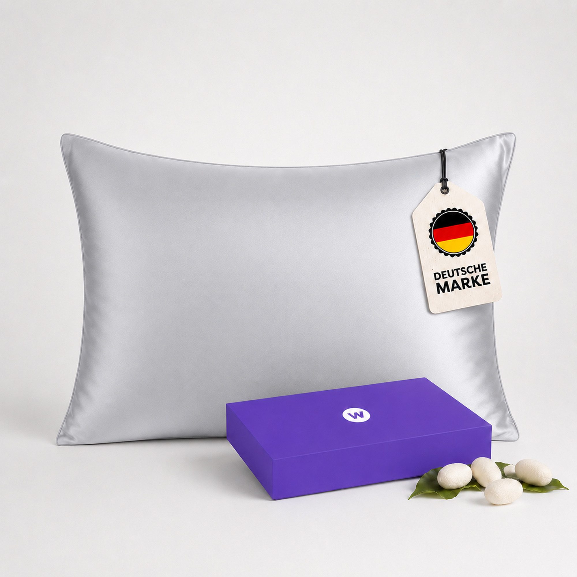 Wolkenfeld Kissenbezug Seidenkissenbezug 100 % Maulbeerseide, 22 Momme, 6A, 40x80, OEKO-TEX, (1 Stück), Sanft zu Haut und Haar, mit verdecktem Hotelverschluss & Geschenkbox