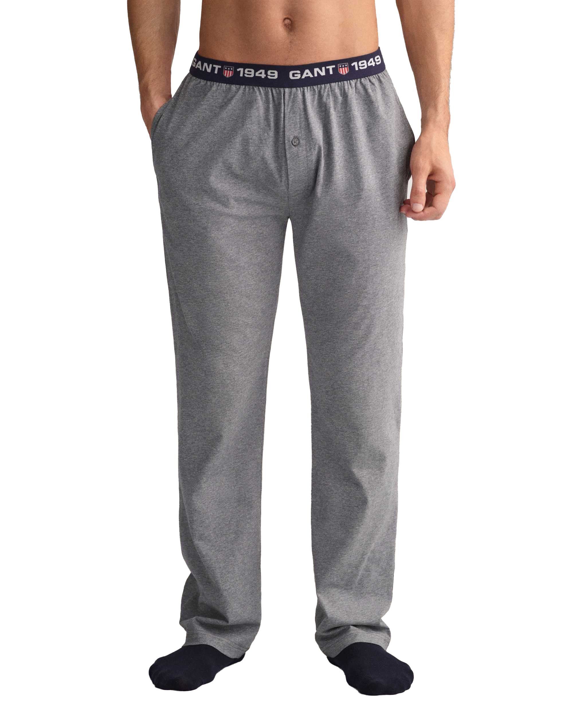 - Jogginghose Shield Schlafhose Retro Pants Pajama Gant Grau Herren