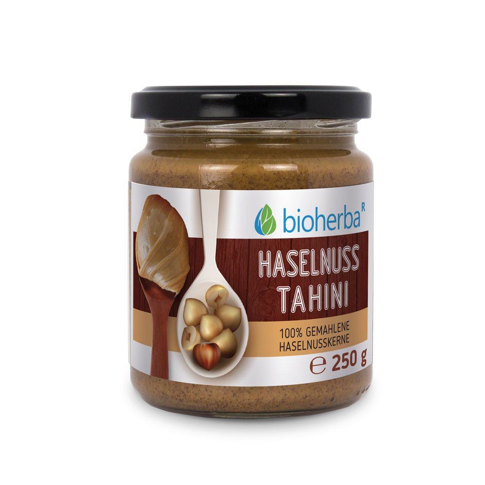 BIOHERBA R Haselnuss Tahini 100% gemahlene Haselnusskerne 250 g Glas