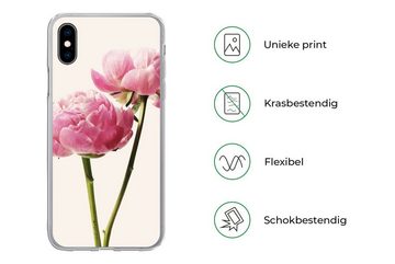 MuchoWow Handyhülle Blumen - Blüte - Rosa, Handyhülle Apple iPhone Xs, Smartphone-Bumper, Print, Handy