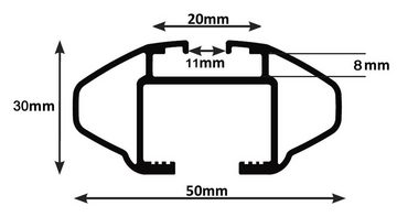 VDP Dachbox, (Für Ihren Chevrolet Trax (5Türer) ab 2013 mit offener Reling), Dachbox VDPBA320 320Ltr carbonlook abschließbar + Alu Dachträger RB003 kompatibel mit Chevrolet Trax (5Türer) ab 2013