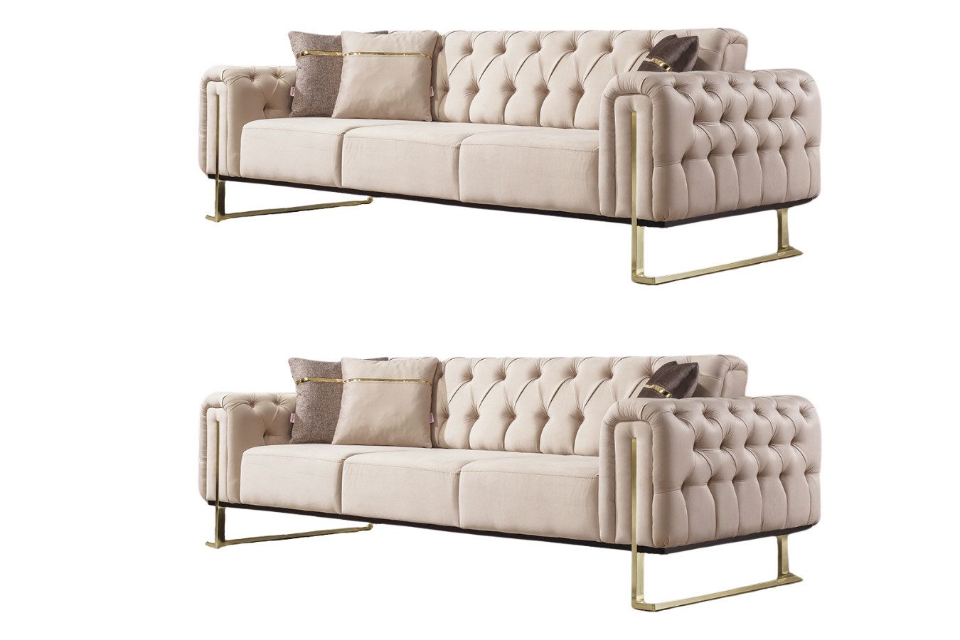 Villa Möbel Polstergarnitur Nova, (Set, Set besteht aus: 3 Sitzer+3 Sitzer), mit Relax-/Bettfunktion durch umklappbare Rückenlehne