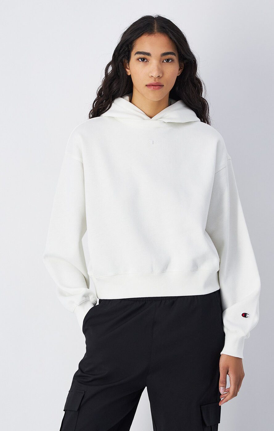 Champion Kapuzensweatshirt Damen Fleece-Hoodie mit Ton-in-Ton C-Logo - Wheat