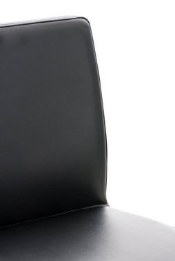 TPFLiving Barhocker Cathy mit bequemer Rückenlehne und angenehmer Fußstütze (Barstuhl Hocker für Theke & Küche - höhenverstellbar und drehbar), Gestell Metall schwarz - Sitzfläche: Kunstleder Schwarz