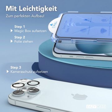 EAZY CASE Schutzfolie 2x Displayschutz für iPhone 15 Plus + Kameraschutz, (2er Set), Display Schutzglas 6,7" Displayfolie Ultra Klar Schutz Glas Hartglas