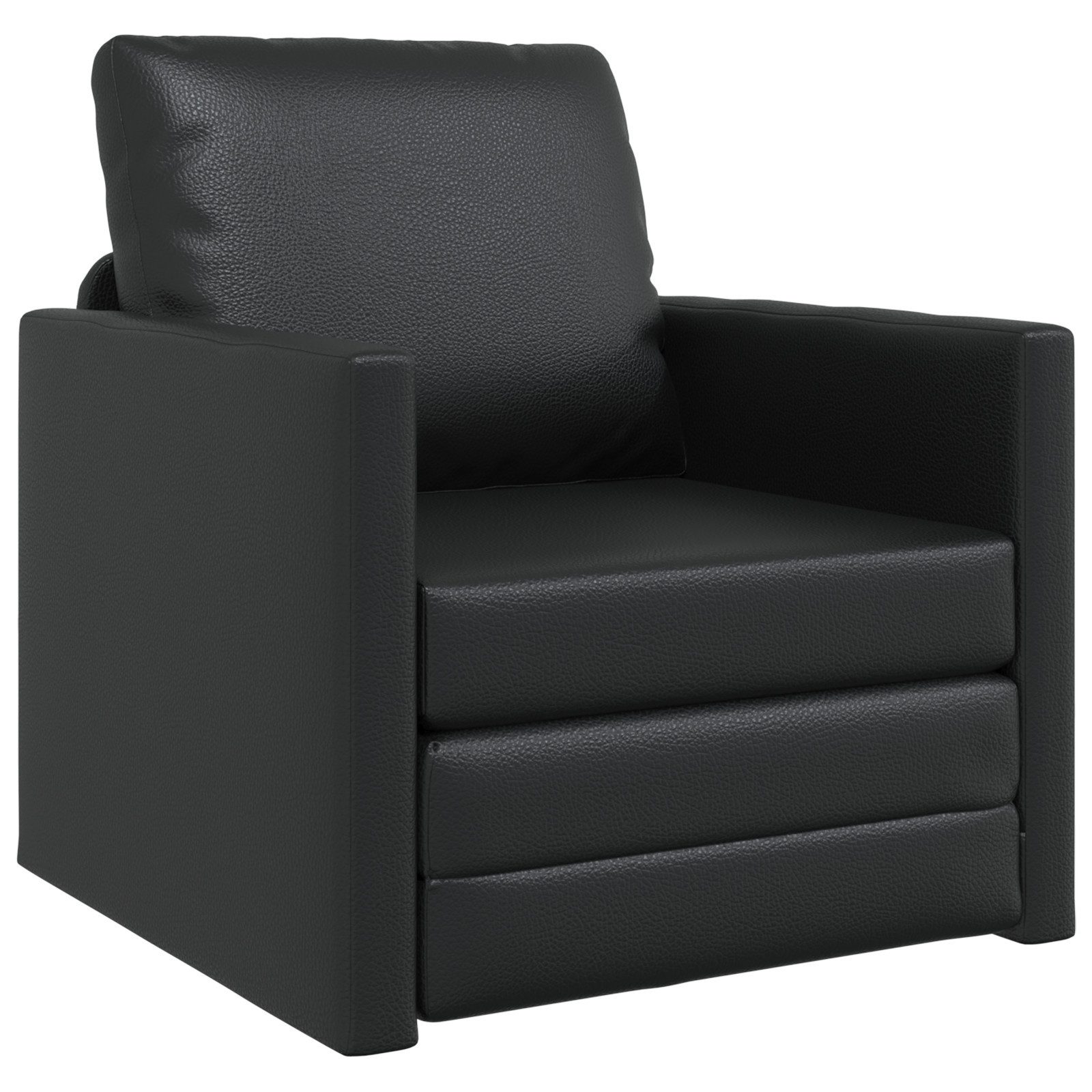 vidaXL Sofa Futon Sofa Bett 2-in-1 Schwarz 74x77x81 cm Kunstleder, 1 Teile günstig online kaufen