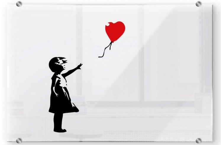 Wall-Art Küchenrückwand »Banksy Kunst Roter Luftballon«, (1-tlg)