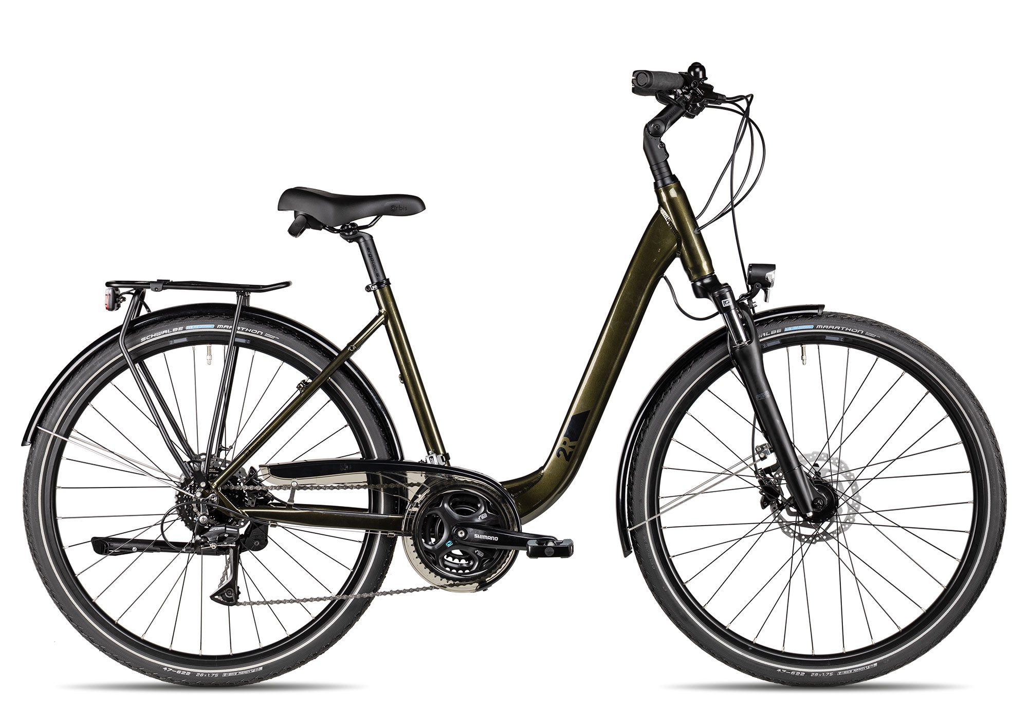 2R Manufaktur Trekkingrad TRX Plus Wave, 24 Gang Shimano Acera RD-M3020 8-fach Schaltwerk, Kettenschaltung, hydraulische Scheibenbremse grün