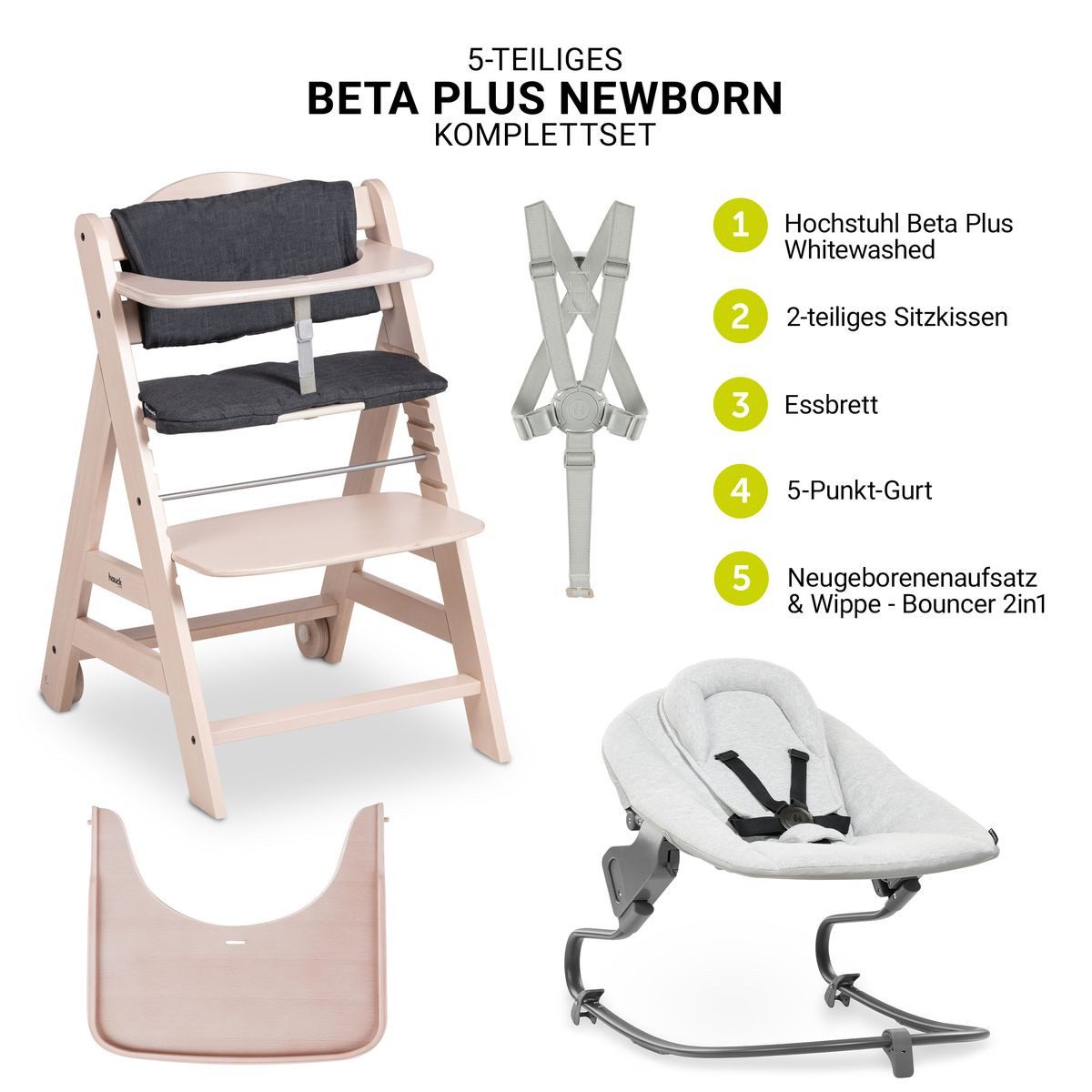 Hauck Hochstuhl Beta Plus Whitewashed - günstig online kaufen