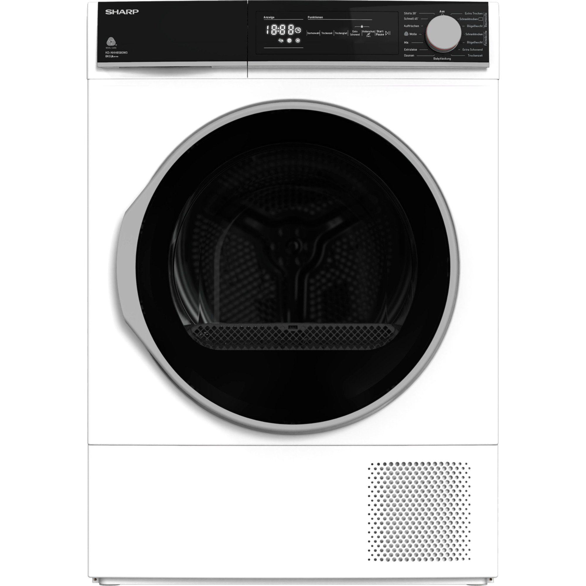 Sharp Wärmepumpentrockner KD-NHH8S8GW3-DE