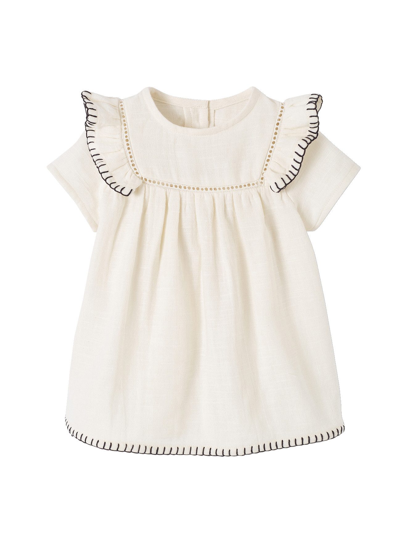 vertbaudet Minikleid Baby Kleid aus Musselin