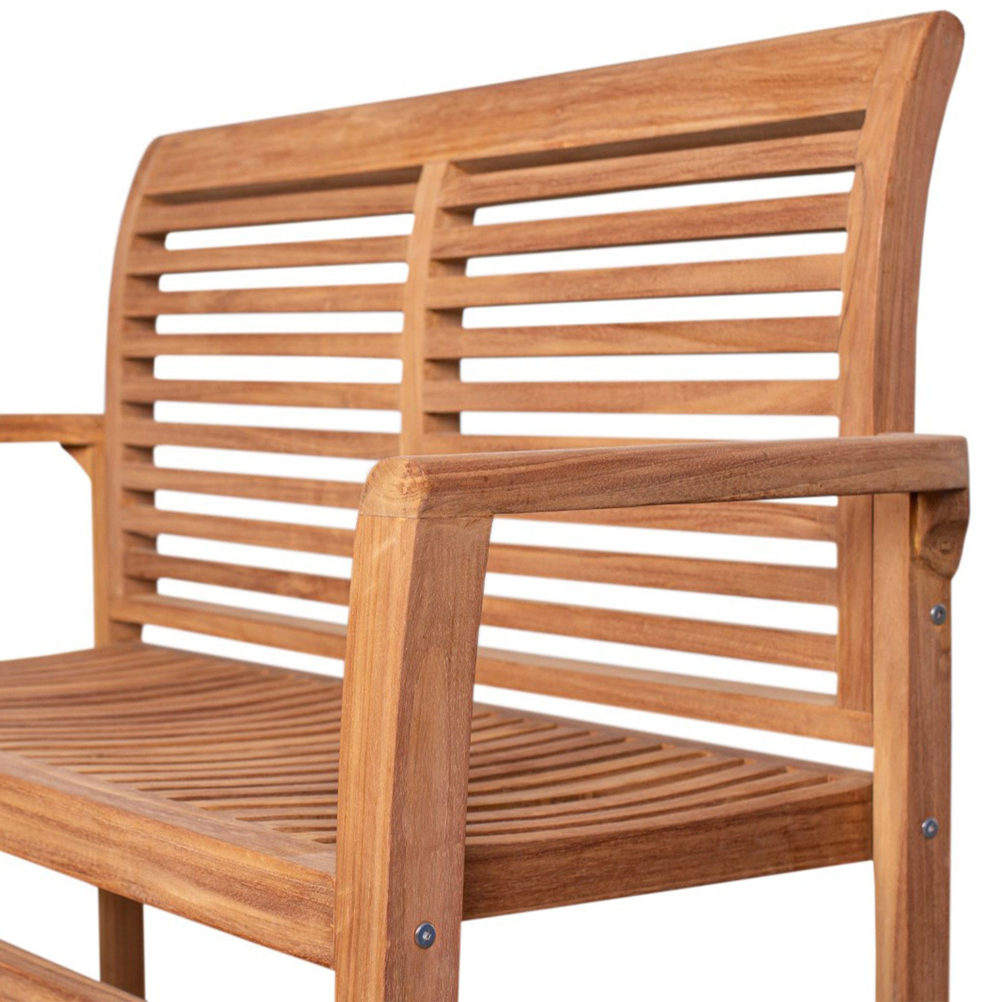 bene living Gartenbank Derby 120 cm, stapelbare Teakholz Gartenbank mit ergonomischem Sitzkomfort