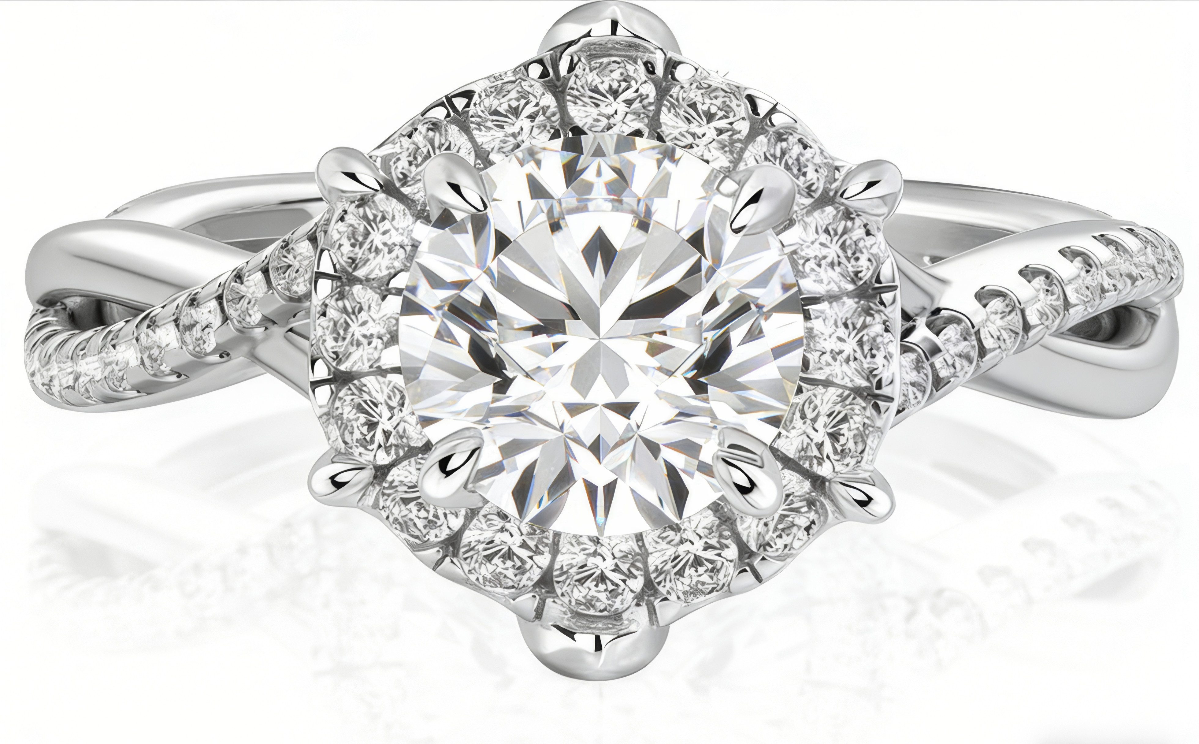 Jumpeak Diamantring Damen 585 Echtgold Ring, engagement ring, 1CT Lab-Zuchtdiamanten, 1CT, e, vs1, 3ex, Große Schwester Geschenk mit igi Zertifikat