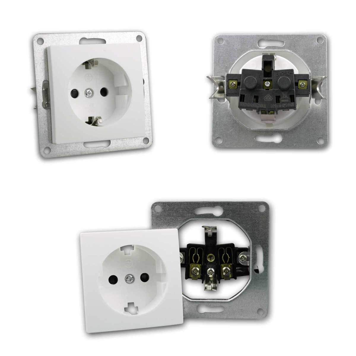 McPower Unterputz-Steckdose FLAIR Dreifachsteckdose weiß,250V~/16A,UP,Schrauba
